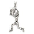 Sterling Silver Basketball Player Charm, 40 x 22 mm