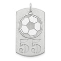 SS/Rhodium-plated Personalized 2-Piece Soccer Ball Dog Tag Charm, 36 x 19 mm