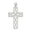 Sterling Silver Polished Cross Pendant, 38 x 20 mm