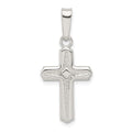 Sterling Silver Polished Cross Pendant, 23 x 14 mm