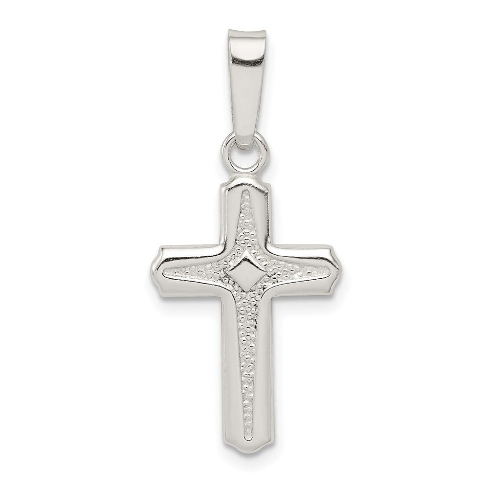 Sterling Silver Polished Cross Pendant, 23 x 14 mm