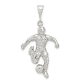 Sterling Silver Soccer Player Charm, 33 x 23 mm