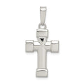 Sterling Silver Polished Cross Pendant, 24 x 15 mm