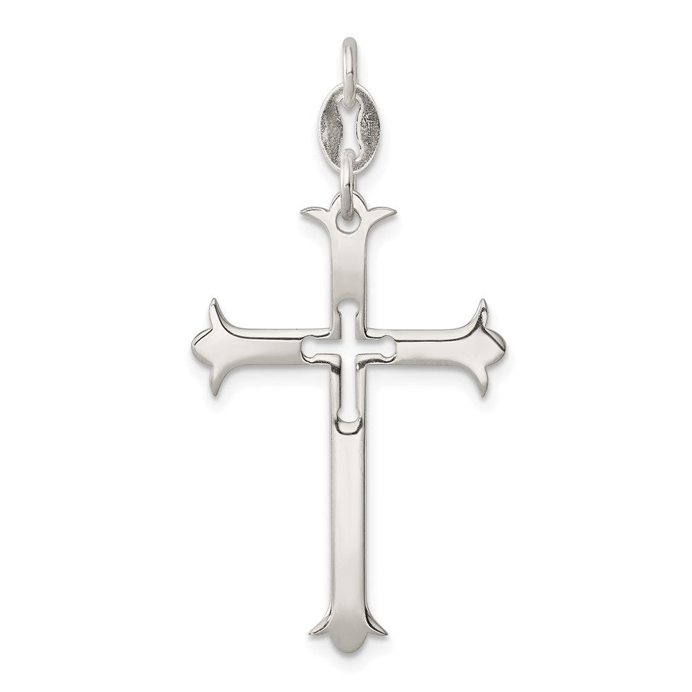 Sterling Silver Polished Cross Pendant, 25 x 20 mm