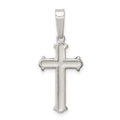 Sterling Silver Polished Matte Center Finish Cross Pendant, 23 x 13 mm