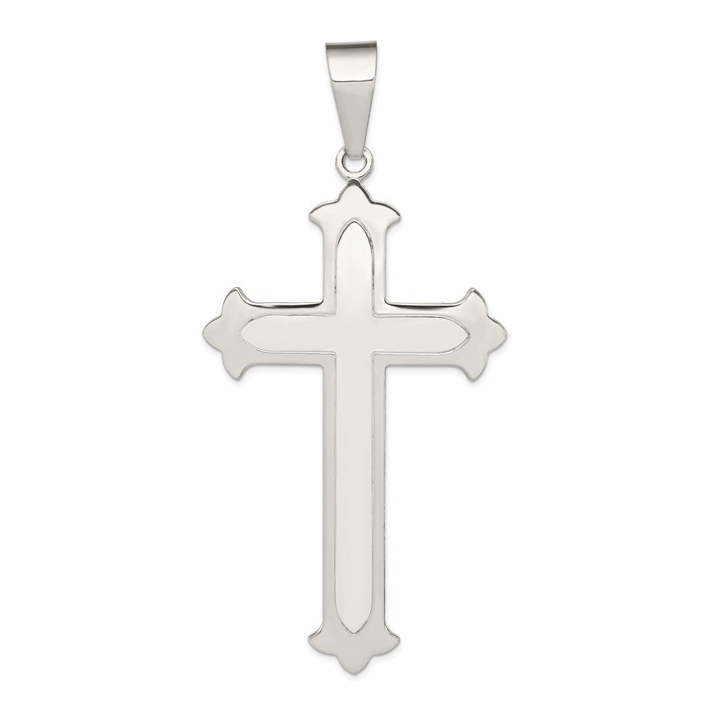 Sterling Silver Polished Cross Pendant, 93 x 55 mm