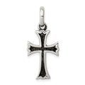 Sterling Silver Antiqued Cross Pendant, 24 x 14 mm