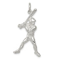 Sterling Silver Baseball Batter Charm, 32 x 17 mm