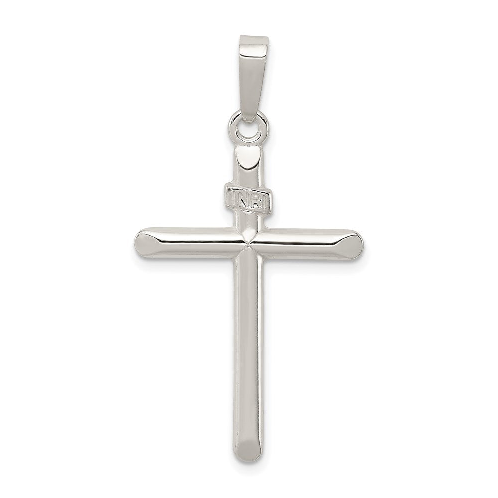 Sterling Silver Polished INRI Cross Pendant, 33 x 22 mm