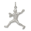 Sterling Silver Baseball Pitcher Charm, 25 x 24 mm