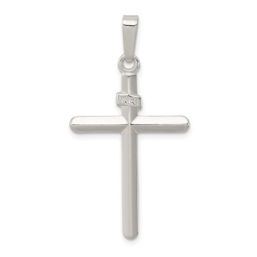 Sterling Silver Polished INRI Cross Pendant, 33 x 21 mm