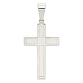 Sterling Silver Polished Cross Pendant, 3.75 x 48 mm