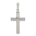 Sterling Silver Polished Cross Pendant, 28 x 16 mm