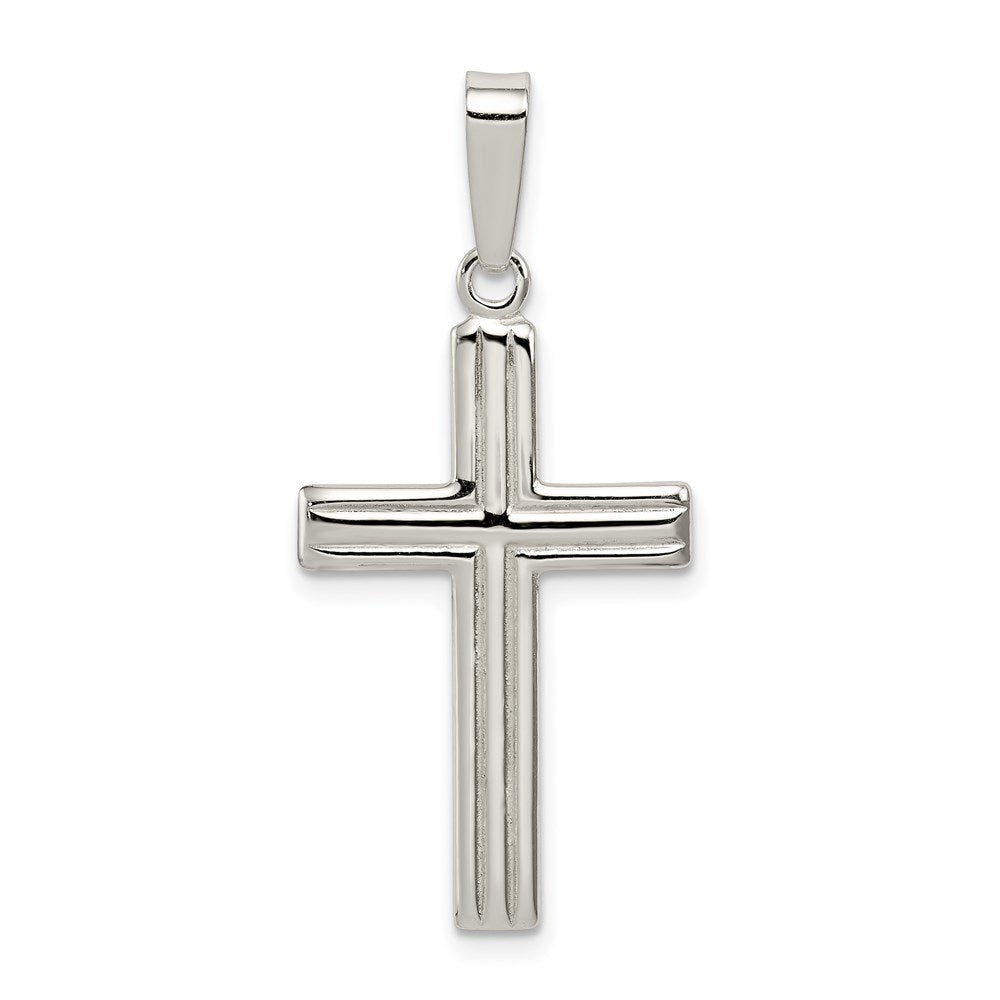 Sterling Silver Polished Cross Pendant, 28 x 16 mm