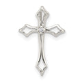 Sterling Silver CZ Cross Charm, 19 x 13 mm
