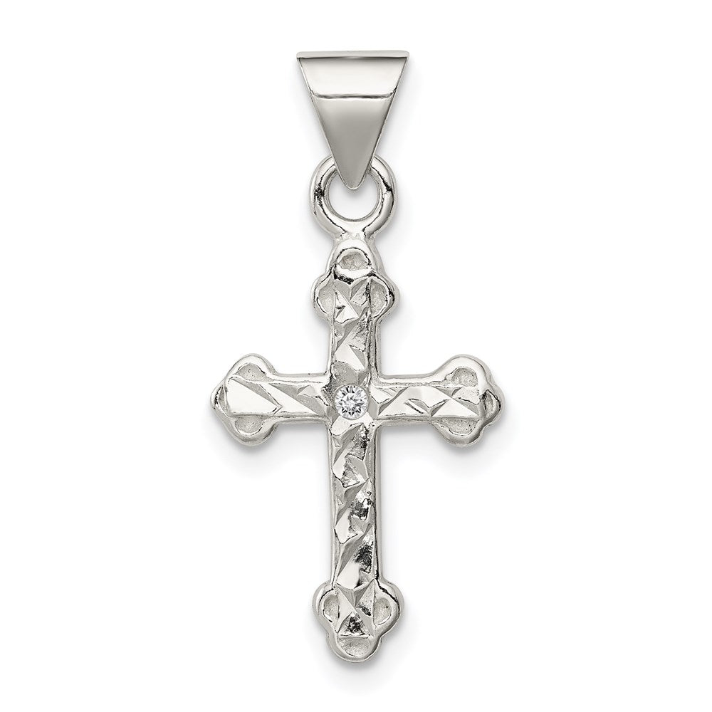 Sterling Silver Cross with CZ Pendant, 22 x 13 mm, 0.84 g - ID5S9QC73288L7
