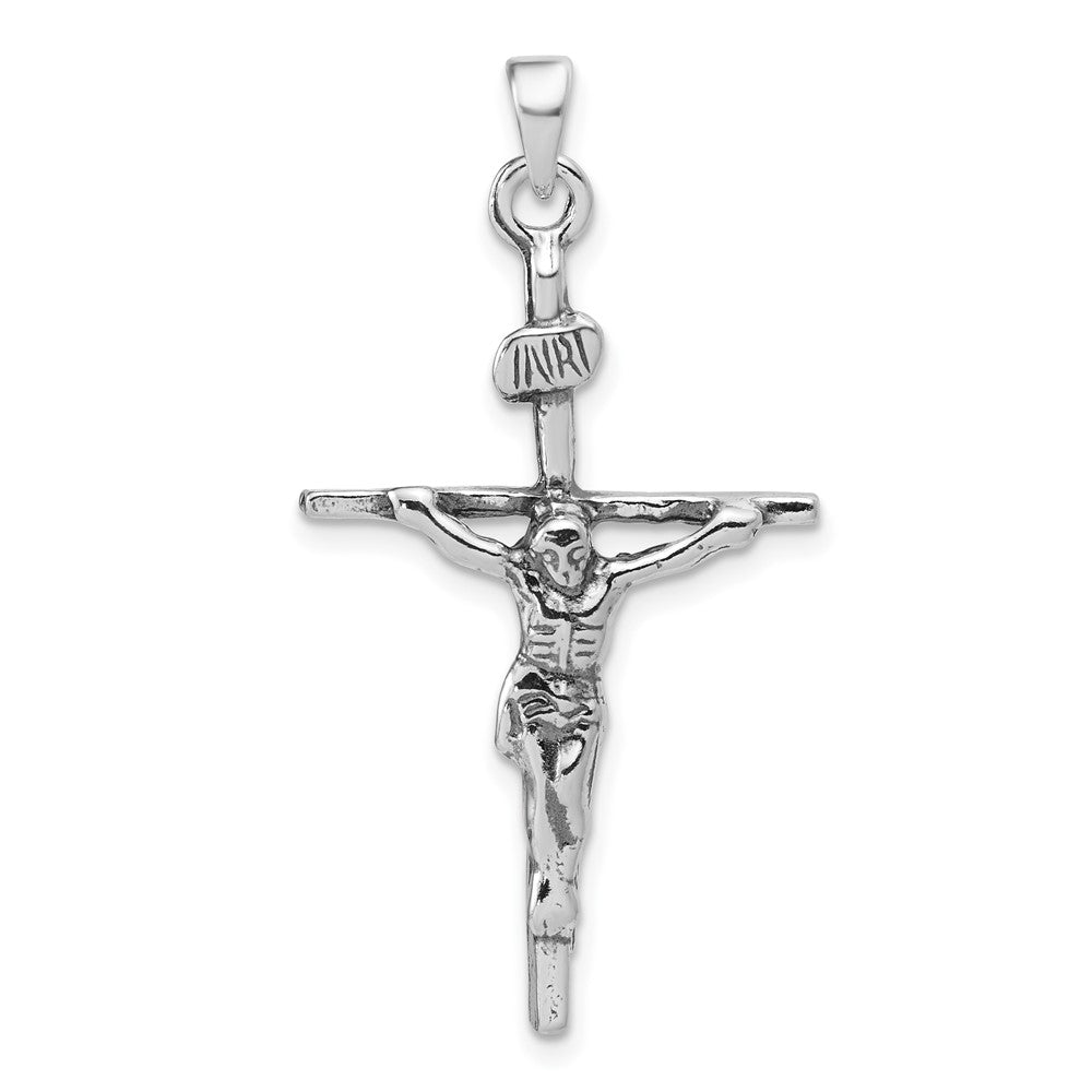 Sterling Silver Antiqued Crucifix Charm, 51 x 22 mm