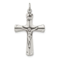 Sterling Silver Satin Antiqued Crucifix Pendant, 35 x 20 mm