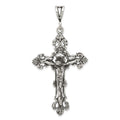 Sterling Silver Antiqued Crucifix Charm, 63 x 31 mm