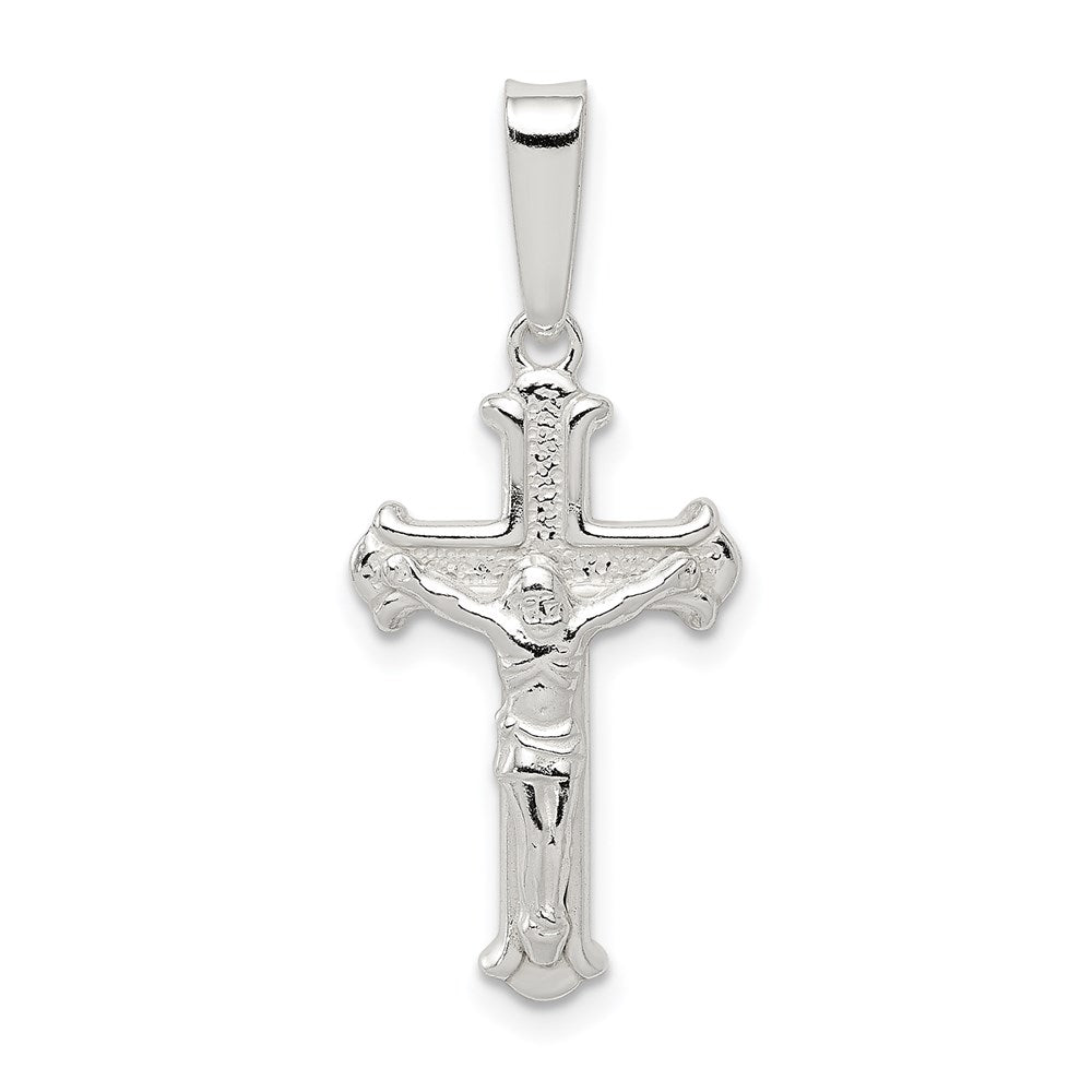 Sterling Silver Polished Crucifix Pendant, 30 x 13 mm