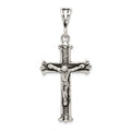 Sterling Silver Antiqued Crucifix Charm, 53 x 24 mm