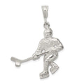 Sterling Silver Hockey Player Charm, 37 x 28 mm