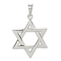 Sterling Silver Polished Star of David Pendant, 46 x 29 mm