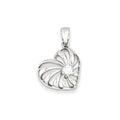 Sterling Silver Rhodium Plated CZ Heart Pendant