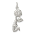 Sterling Silver Cheerleader Charm, 29 x 11 mm