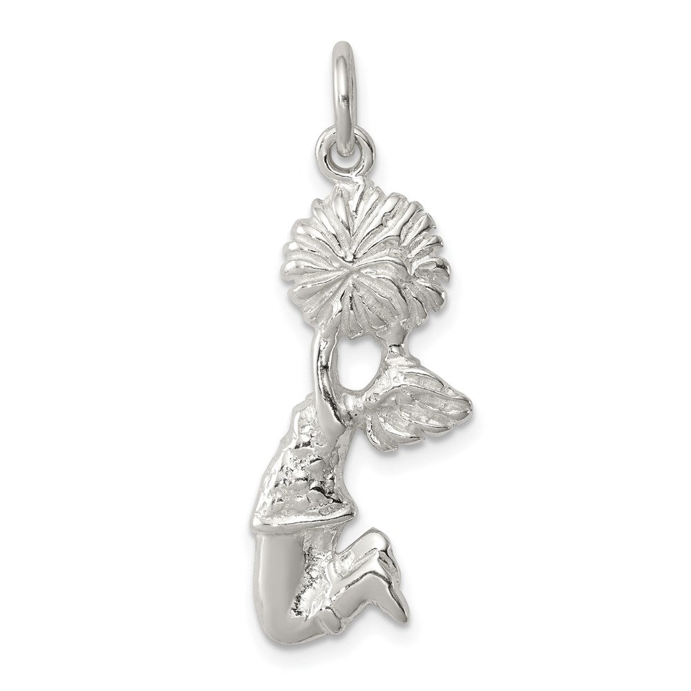 Sterling Silver Cheerleader Charm, 29 x 11 mm