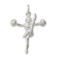 Sterling Silver Cheerleader Charm, 24 x 23 mm