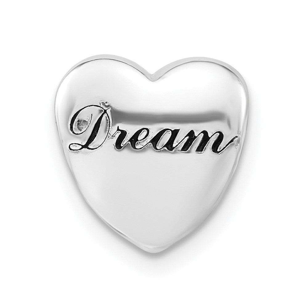 Sterling Silver Enameled Dream Heart Slide Pendant, 11.85 x 11.6 mm