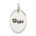 Sterling Silver Polished Enamel Hope Pendant, 18 x 13 mm