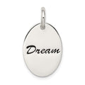 Sterling Silver Polished Enamel Dream Pendant, 18 x 13 mm