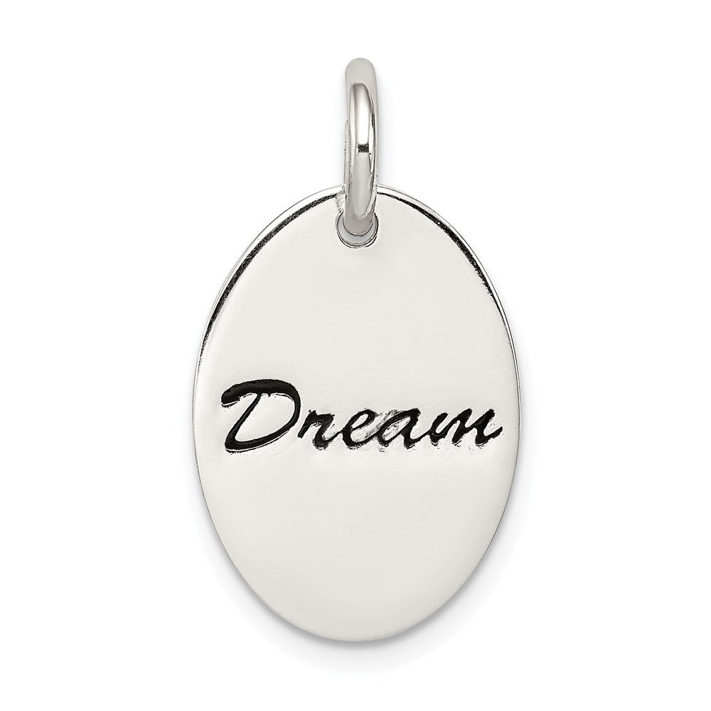 Sterling Silver Polished Enamel Dream Pendant, 18 x 13 mm
