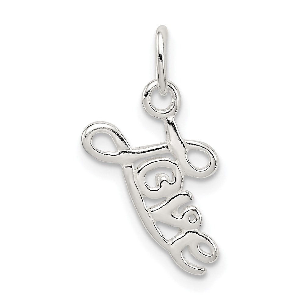 Sterling Silver Love Pendant, 20 x 9 mm