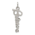 Sterling Silver Believe Pendant, 22 x 9 mm