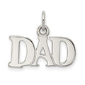 Sterling Silver Rhodium-plated Dad Charm, 16 x 18 mm