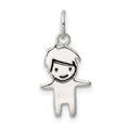 Sterling Silver Enameled Boy Charm, 22 x 10 mm