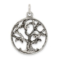 Sterling Silver Antiqued Tree Charm, 26 x 23 mm