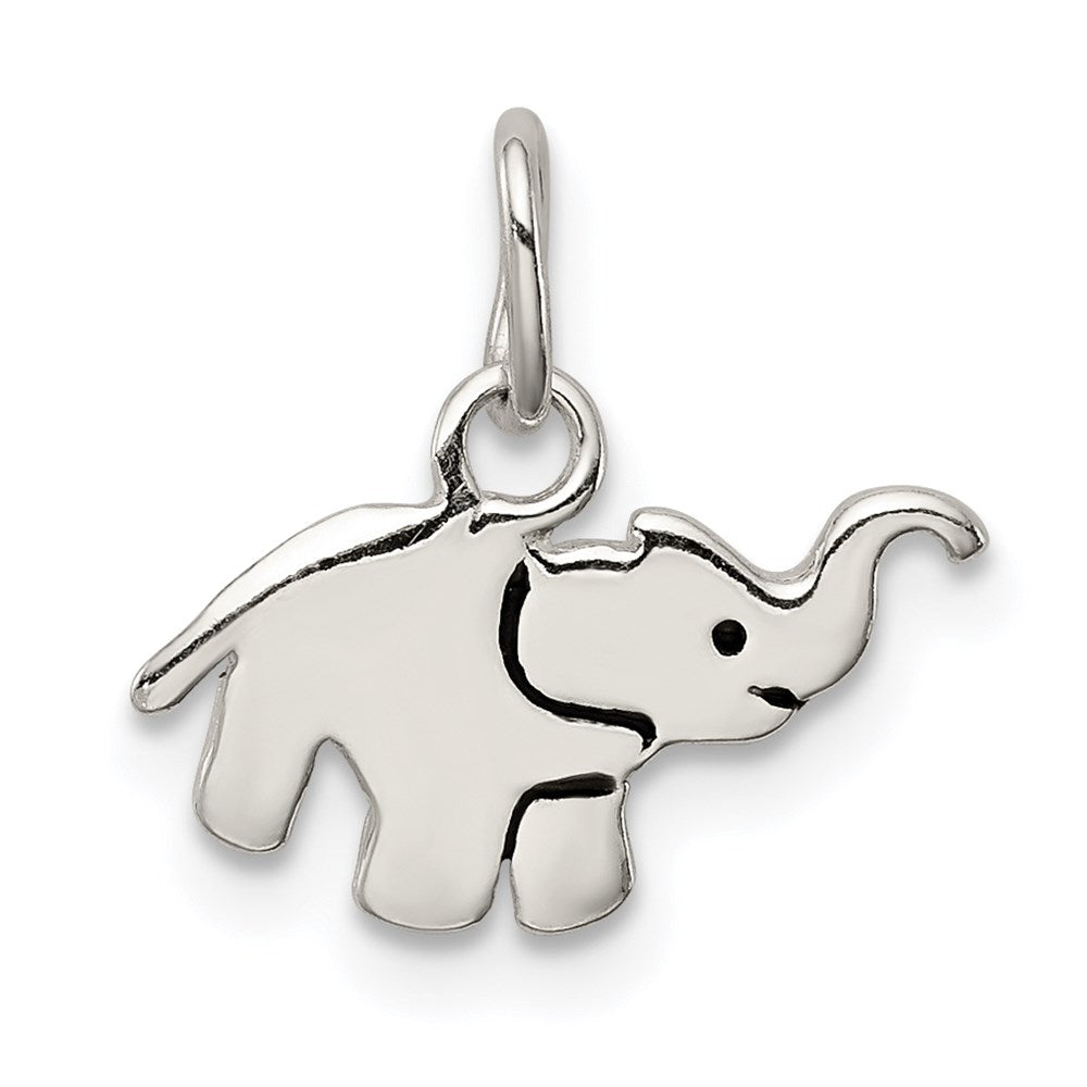 Sterling Silver Enameled Elephant Charm, 13.17 x 13.13 mm