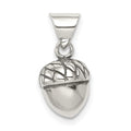 Sterling Silver Antiqued Acorn Pendant, 12 x 9 mm