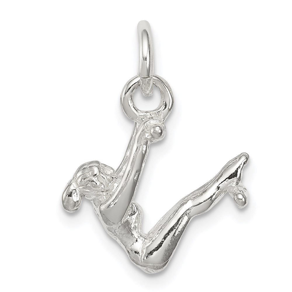 Sterling Silver Gymnast Charm, 12 x 15 mm
