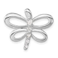 Sterling Silver CZ Dragonfly Pendant, 19.7 x 23.4 mm