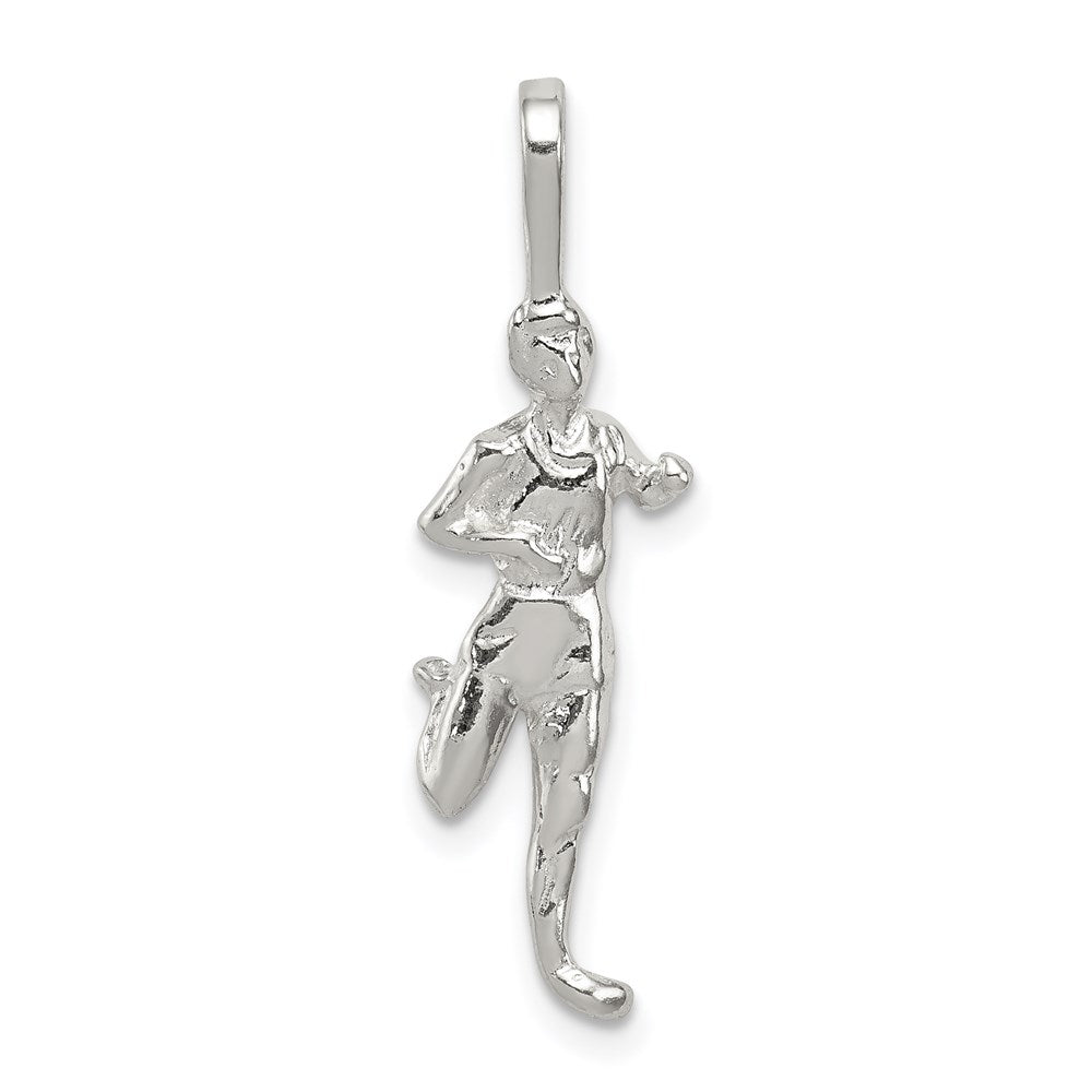 Sterling Silver Runner Pendant, 30 x 8 mm