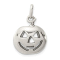 Sterling Silver Pumpkin Charm, 18 x 15 mm
