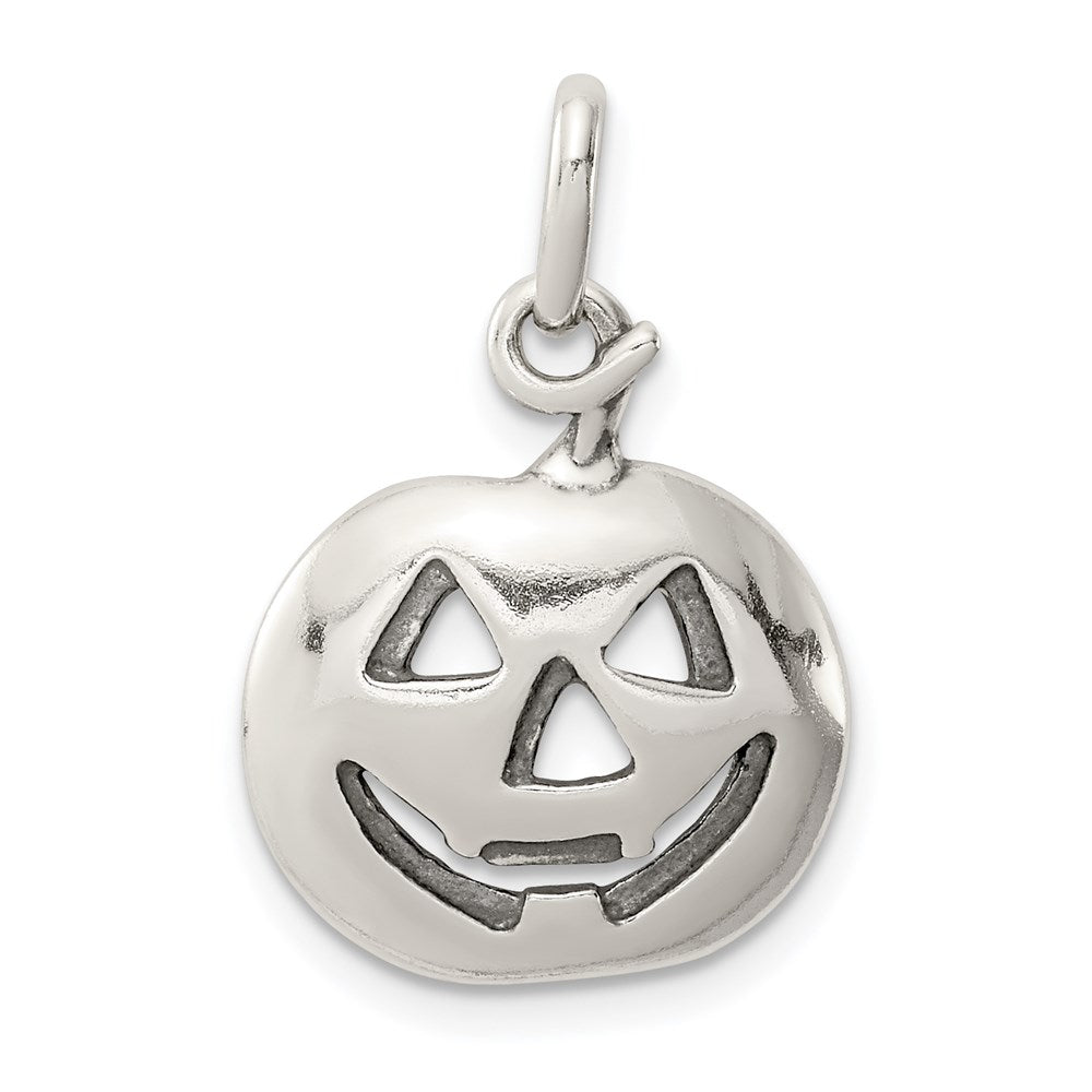 Sterling Silver Pumpkin Charm, 18 x 15 mm