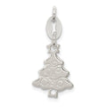 Sterling Silver Polished Christmas Tree Charm, 26 x 11 mm