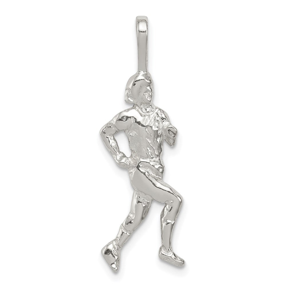 Sterling Silver Runner Pendant, 33 x 11 mm