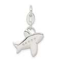 Sterling Silver Polished Airplane Charm, 17 x 16 mm